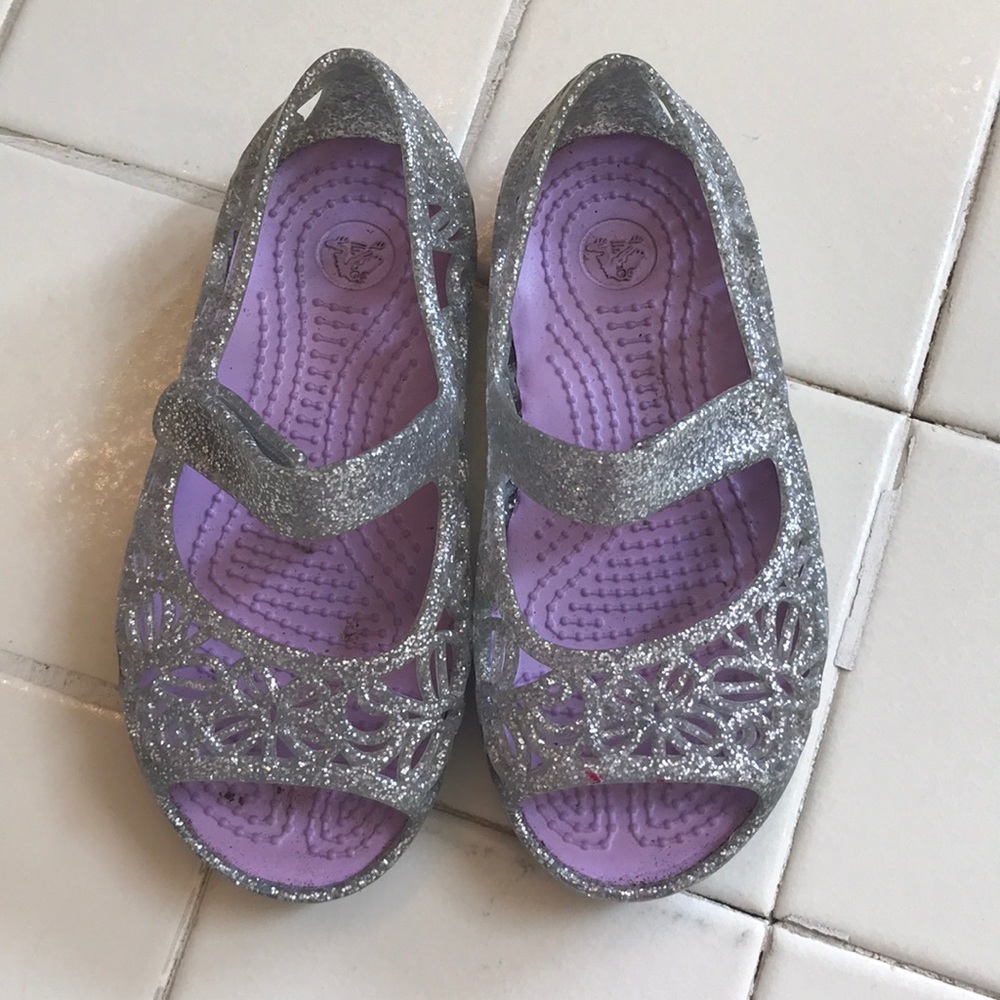 Sparkly dress jelly shoes crocs